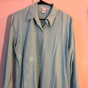 Blue Florel Button-Down